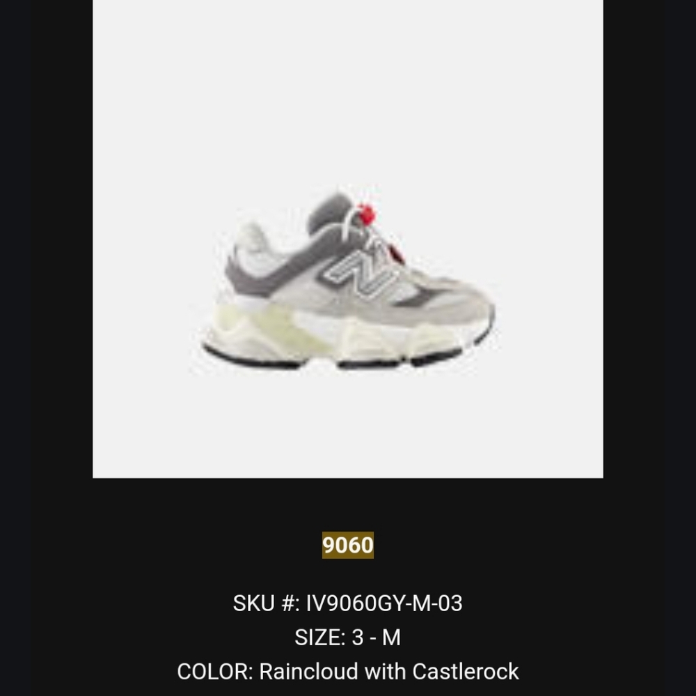 Babies new balance 9060 grey